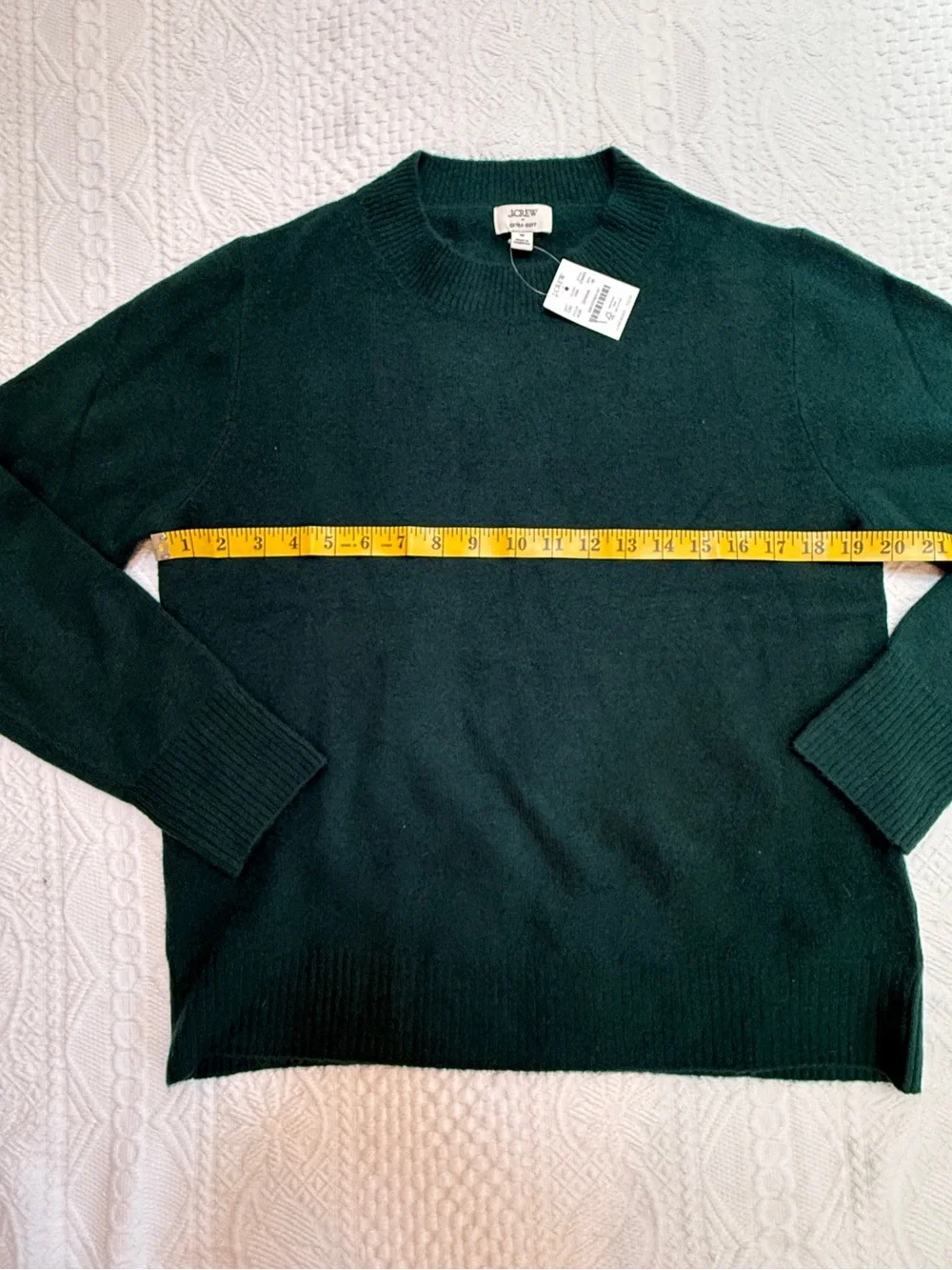 NWT J Crew Extra Soft Crewneck Sweater Green Wool Blend Women’s Medium M